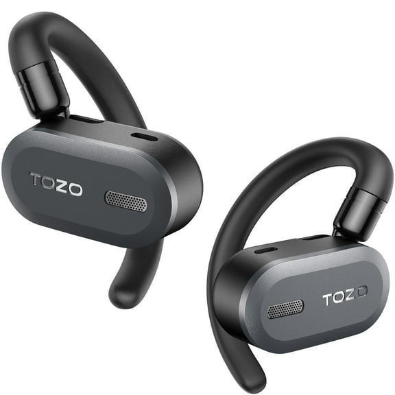 TOZO Open Ear Headphones,Bluetooth Wireless Earbuds,DSP Noise Cancelling,42H Stereo Bass,Crystal-Clear Calls,Lightweight,Dual-Device Pairing,Wireless Charging,Black