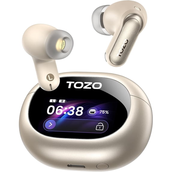 TOZO NC20 Pro AI Translation Earbuds- 100+ Languages, Active Noise Cancelling Earbud, 80H, Hi-Res Audio, 6 Mics AI Clear Calls, Dual Pairing, In-Ear Detection, App-32EQ, Waterproof, Wireless Charging