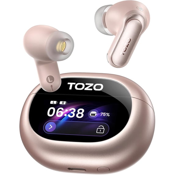TOZO NC20 Pro AI Translation Earbuds- 100+ Languages, Active Noise Cancelling Earbud, 80H, Hi-Res Audio, 6 Mics AI Clear Calls, Dual Pairing, In-Ear Detection, App-32EQ, Waterproof, Wireless Charging