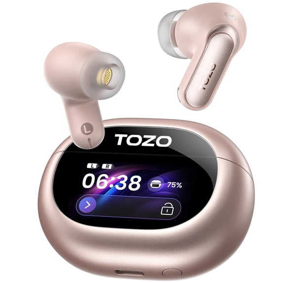 TOZO NC20 Pro Smart Touch Noise Cancelling Earbuds,Bluetooth Headphones with AI Assistant,6 Mics Clear Calls,80H,LDAC Hi-Res Audio,In-Ear Detection,Dual Pairing,App-32EQ,Waterproof Wireless Charging