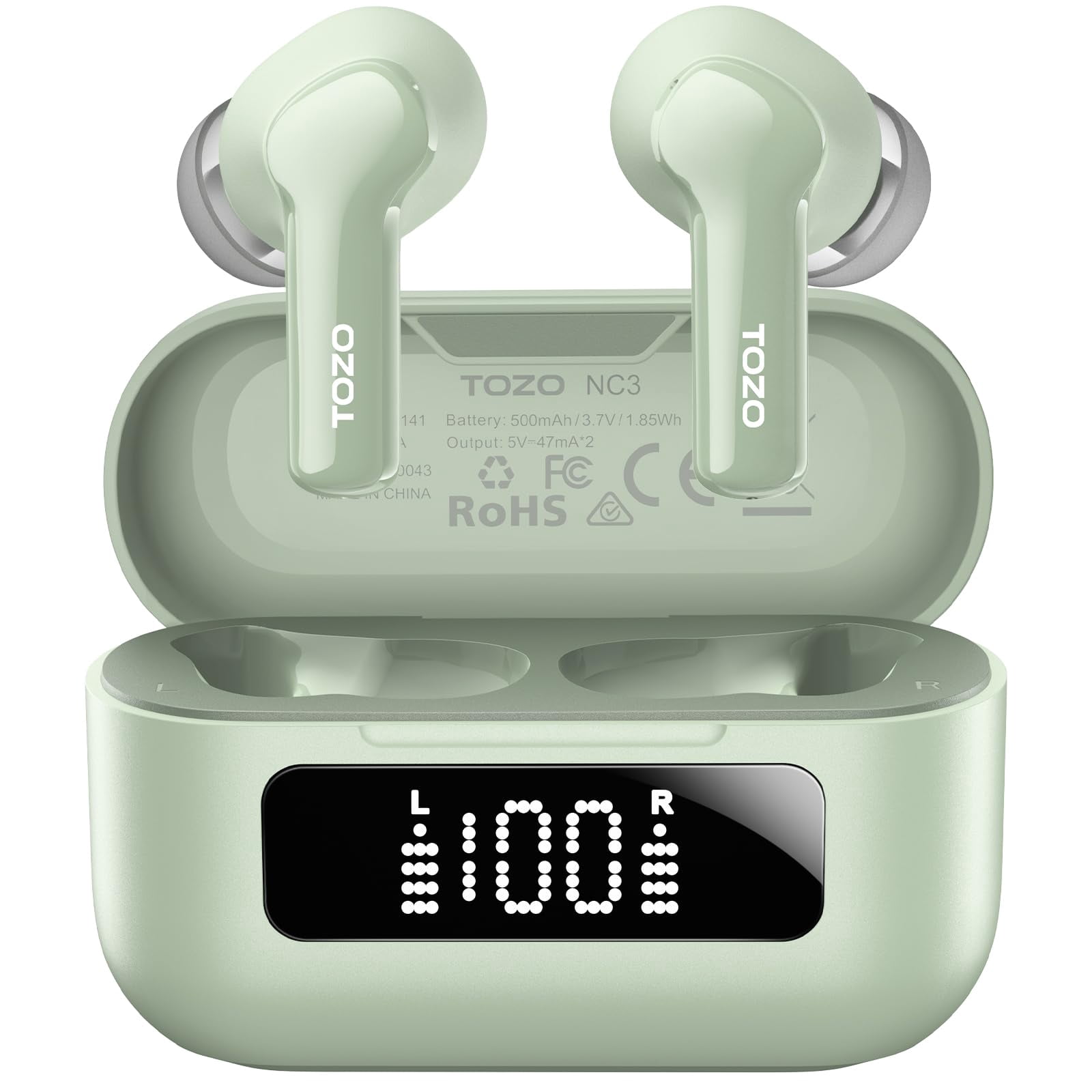 TOZO AI Translation Noise Cancelling Earbuds Wireless, Bluetooth Headphones, 68H Play, 6-Mic ENC Clear Calls, Stereo Bass with APP-32EQ, LED Power Display, IPX8 Waterproof, Fast Pairing & Low Latency