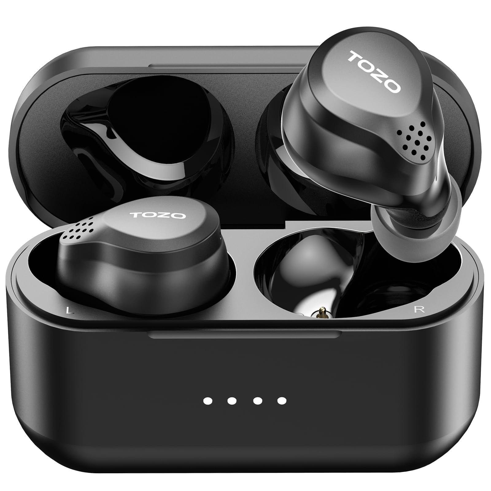 TOZO NC7 Hybrid Active Noise Cancelling Earbuds Wireless, Bluetooth in-Ear Headphones, 72H Play, Stereo Bass, 2 ENC Mic, IPX6 Waterproof, In-Ear Detection, Transparency Mode