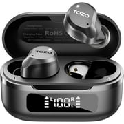 TOZO NC9 Hybrid Active Noise Cancelling Wireless Earbuds, Stereo Bluetooth Ear Buds, 6-Mic ENC, 59H Play, App 32EQ, IPX8 Waterproof in-Ear Headphones for Home Sport, Travel, Office, Black