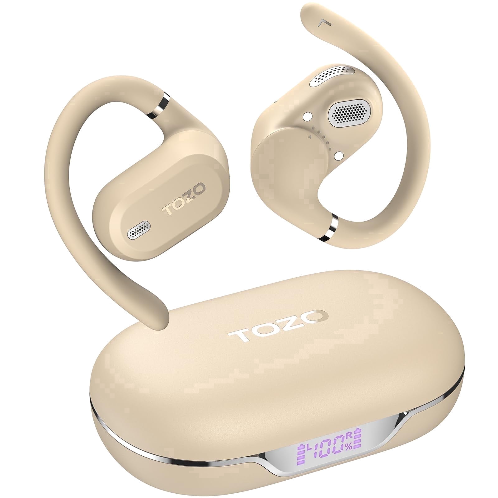 TOZO AI Translation Open Ear Bone Conduction Headphones, 145+ Languages, 60H, Stereo Bass with APP-5EQ, Touch Control, IPX6 Waterproof Lightweight Sports Headphones for Workout Gym, Office