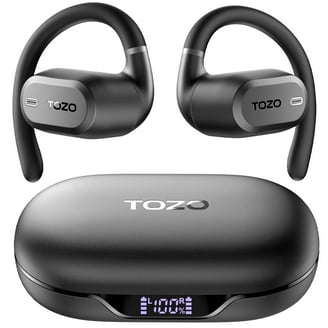 TOZO Open Ear Headphones, Clip on Earbud, 24H, Stereo Bass, Noise Cancelling Mics Clear Calls, Lightweight Comfort Fit for Sports Running Workout, Purple