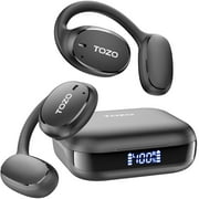 TOZO Open Ear Bluetooth Headphones, 80H Playtime, AI Noise Canceling Mic, Lightweight for Sports, Black