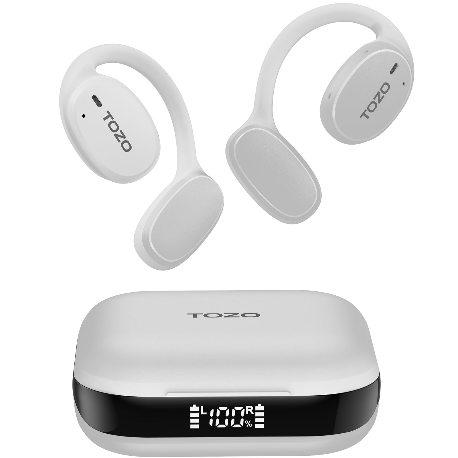TOZO AI Noise Cancel Headphones, Open Ear Earbuds, Bone Conduction Headphones, 80H, 100+ Languages AI Translation, AI Clear Calls, OrigX Acoustics Stereo Bass, Lightweight Comfortable Wear