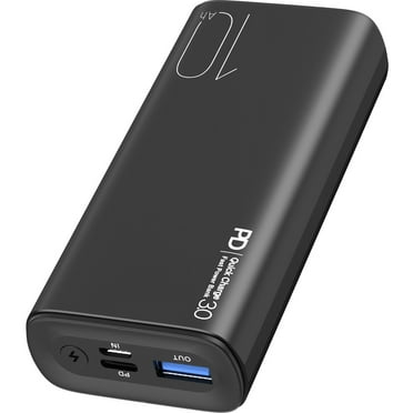 TOZO PB3 Portable Charger 10000mAh One of The Lightest and Slimmest Fast Power Bank 18W PD High-Speed Charging Battery Pack with USB-C Input/Output for iPhone,Samsung and More - Black