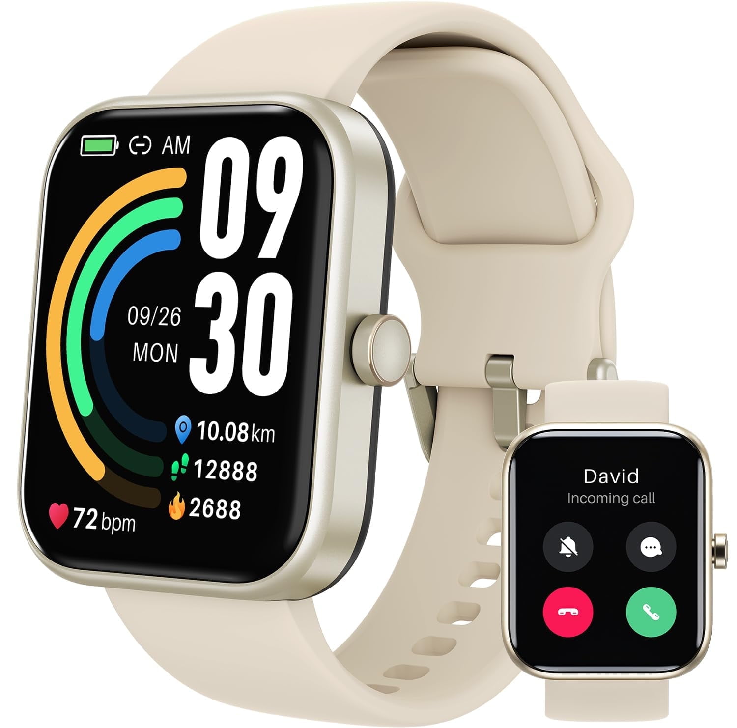 TOZO S3 Smart Watch for Men Women,IP68 Waterproof Smartwatch for iPhone Android,Bluetooth Call(Answer/Make Calls)100+ Sports Modes,1.83" HD Color Fitness Tracker Sleep Monitor for Gift Gold