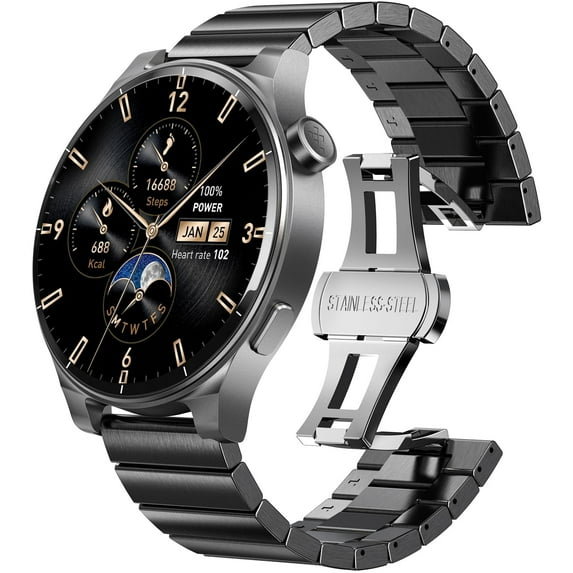 TOZO S5 Smartwatch for Men Women IP68 Waterproof Smartwatch for iPhone & Android,1.43" Ultra-Clear AMOLED Screen,Bluetooth Call(Answer/Make Calls),100+ Sports Modes Fitness Watchs with Sleep Monitor