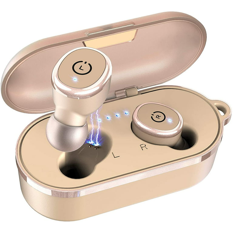 TOZO T10 Bluetooth 5.0 Wireless Earbuds with Wireless Charging Case IPX8  Waterproof TWS Stereo Headphones in Ear Built in Mic Headset Premium Sound  with Deep Bass for Sport Khaki 