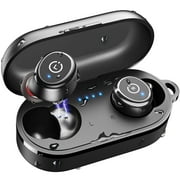 TOZO T10 Wireless Earbuds Bluetooth Headphones, 55H, Stereo Bass, App Customize 32 EQ, Wireless Charge, IPX8 Waterproof, 100+ White Noise Tracks, Ergonomic Design, Black