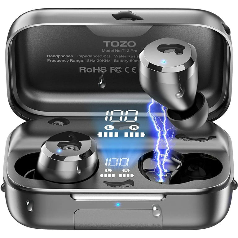 TOZO T12 LED Wireless Earbuds Premium Fidelity Sound Quality IPX8  Waterproof