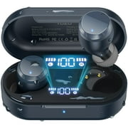 TOZO T12 Wireless Bluetooth Earbuds, Bluetooth Headphones, 55H, ENC Noise Cancelling Mic, Premium Stereo Bass, Wireless Charge, IPX8 Waterproof, App-32EQ, LED Power Display, Blue