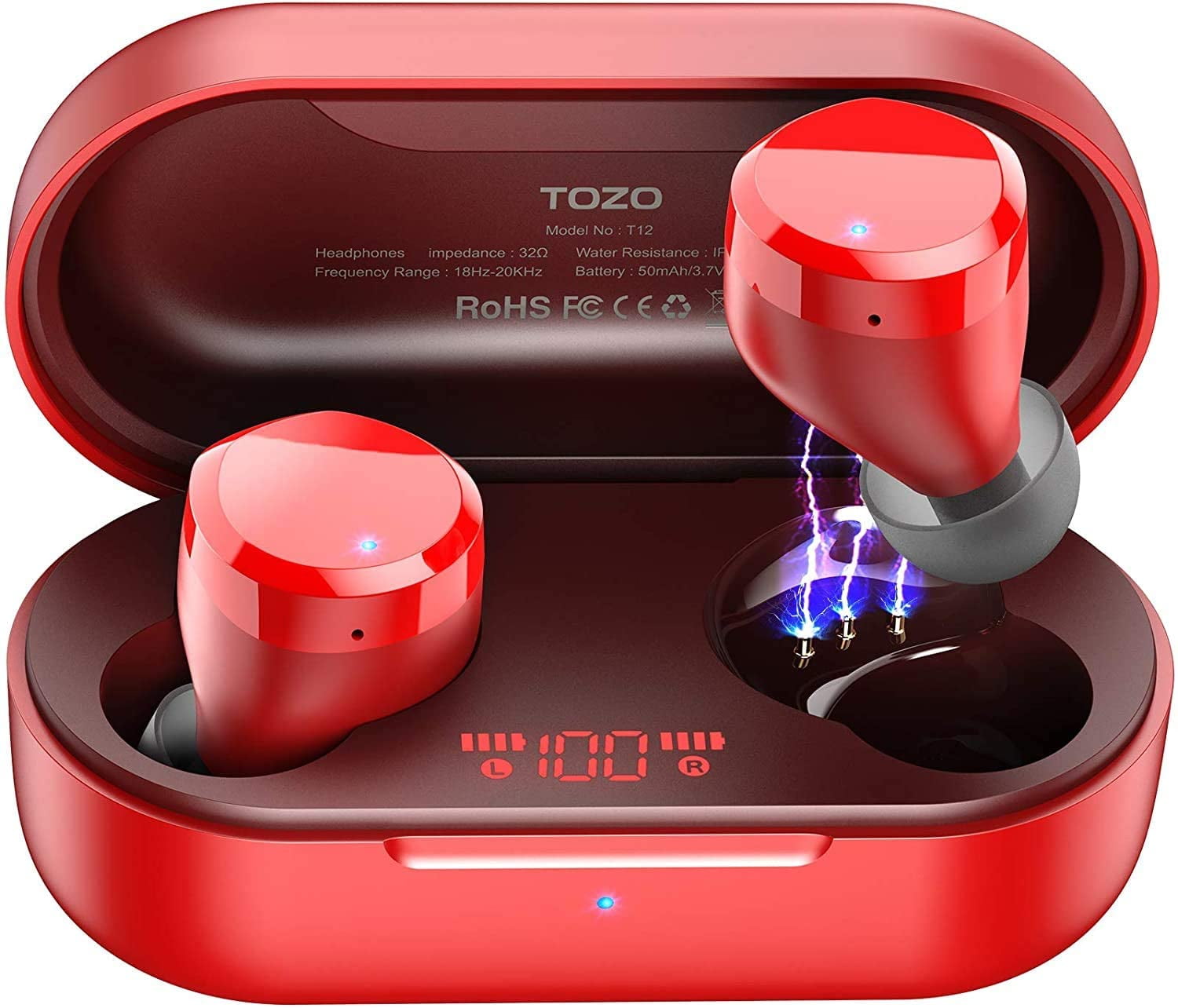 TOZO T12 Bluetooth 5.3 Wireless Earbuds HiFi Stereo IPX8 Waterproof LED  Display for sale online