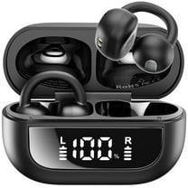 TOZO Lightweight Open Ear Clip on Earbuds, Bluetooth 5.4 Headphones with AI Noise Cancel Mic Clear Call, 40H, Stereo Bass-App 32EQ, Skin-Friendly Silicone, Waterproof Sport Earbud Fit Workout Driving