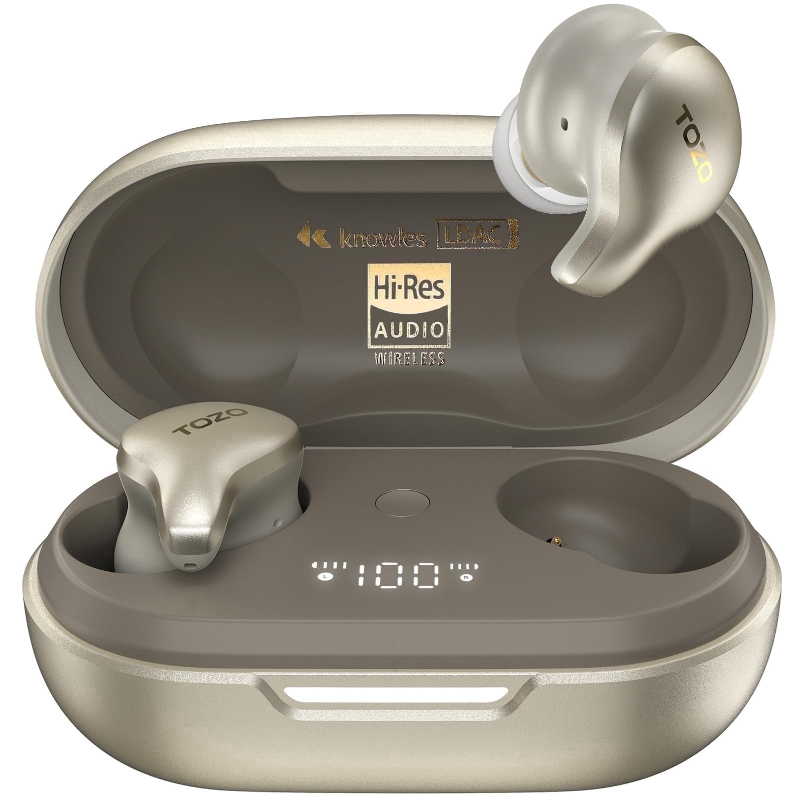 TOZO X1 Hybrid ANC+ENC Noise Cancelling Earbud Wireless, JAS Hi-Res Certified, OrigX Pro+LDAC HD Audio, Balanced Armature+Hybrid Dynamic Driver, APP-32EQ Wireless Charging, Support HSP HFP A2DP AVRCP
