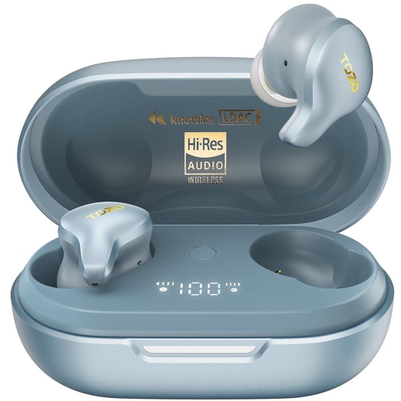 TOZO X1 Hybrid ANC+ENC Noise Cancelling Earbuds, JAS Hi-Res Certified, OrigX Pro+LDAC HD Audio, Balanced Armature+Hybrid Dynamic Driver, APP-32EQ, Wireless Charging, Support HSP HFP A2DP AVRCP, Blue
