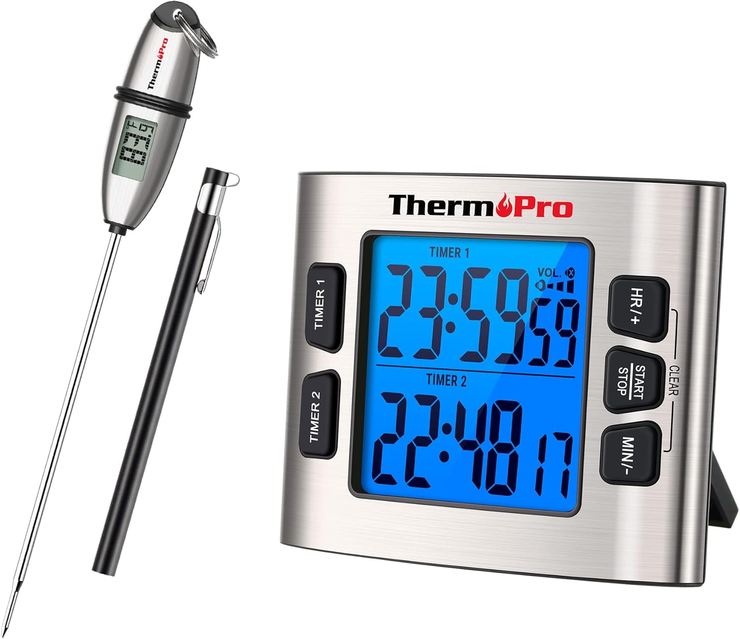 TP02S Instant Read Meat Thermometer+ TM02 Digital Kitchen Timer