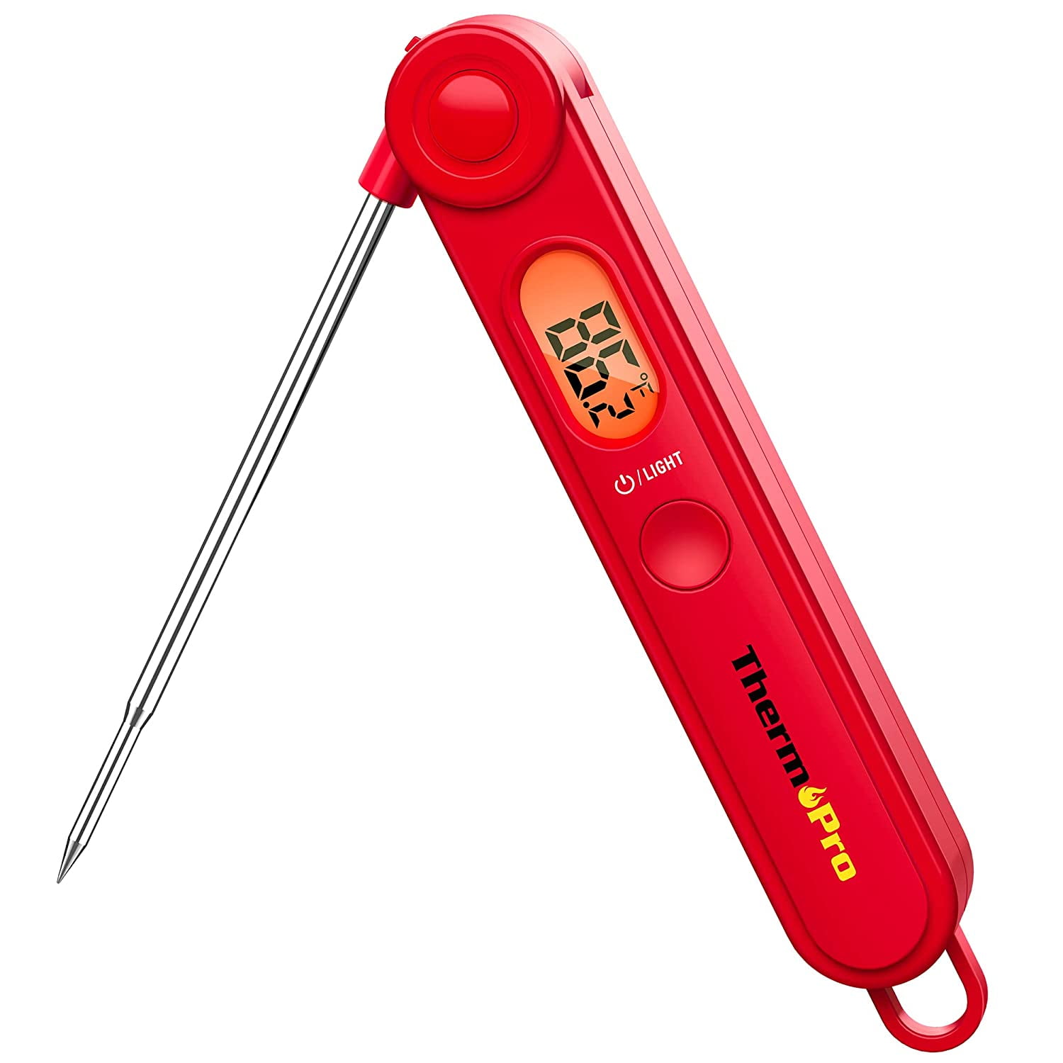 ThermoPro Red Digital Instant Read Meat Thermometer with Stainless Steel Probe