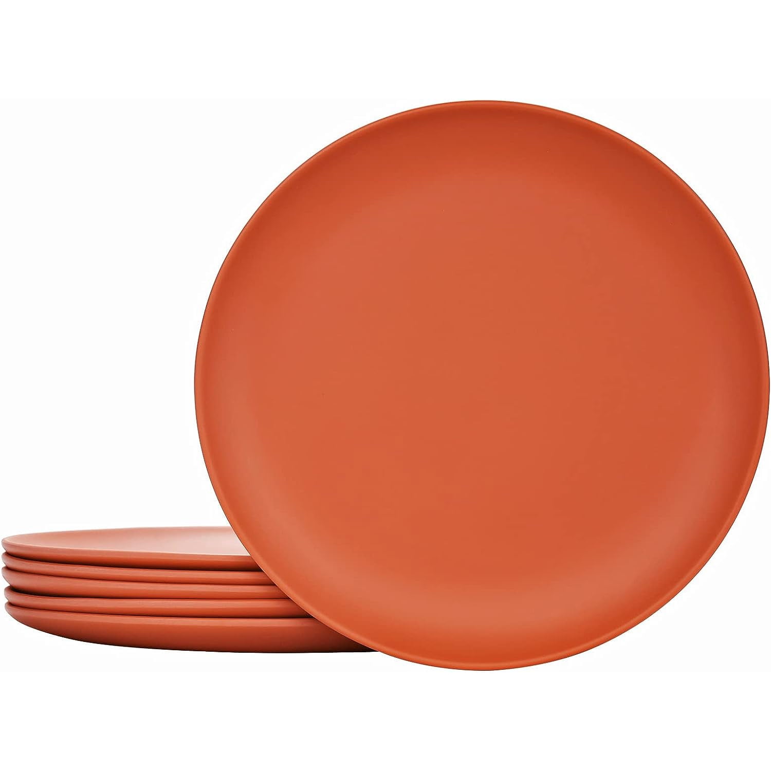 TP 10" Melamine Dinner Plates, 6piece Plate Set Unbreakable Serving Dishes for Indoors and