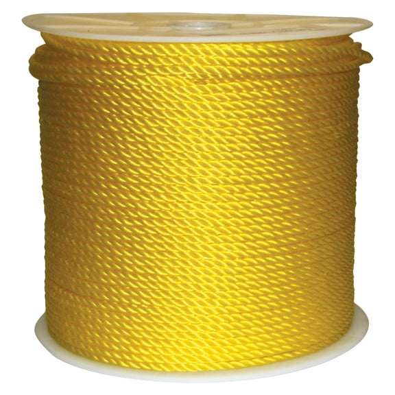 Rope King TP-141200Y, Twisted Poly Rope, 1/4"x 1,200', Yellow, 1 Each