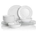 thumbnail image 1 of TP 18-Piece Pure White Melamine Dinnerware Set, Plates and Bowls Set, Service for 6, Dishwasher Safe, 1 of 9