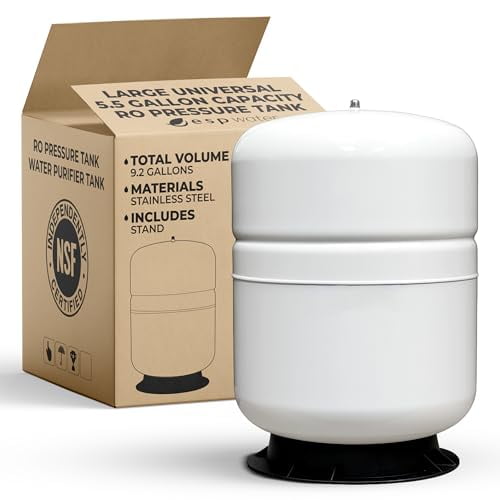 TP-35 Reverse Osmosis Water StORAGE tANK - 9.2 gALLON pae tke-tp35 ro wATER pRESSURE tANK, ro cANISTER, pRE-cHARGED 5.5 gALLON wORKING cAPACITY, sTAINLESS cONNECTOR, dURABLE fOOD-gRADE lINER