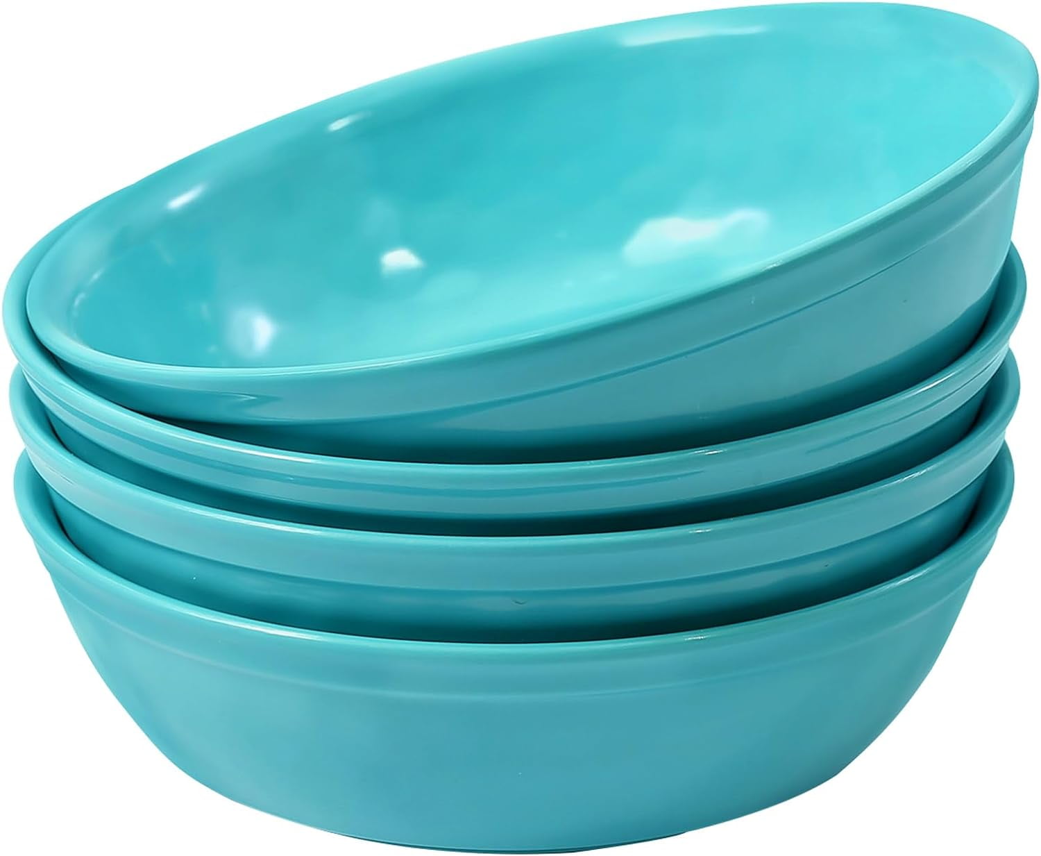 TP 4Piece 7" Melamine Meal Bowls Set, 28 Ounce Large Pasta Bowls, Service for 4, Dishwasher