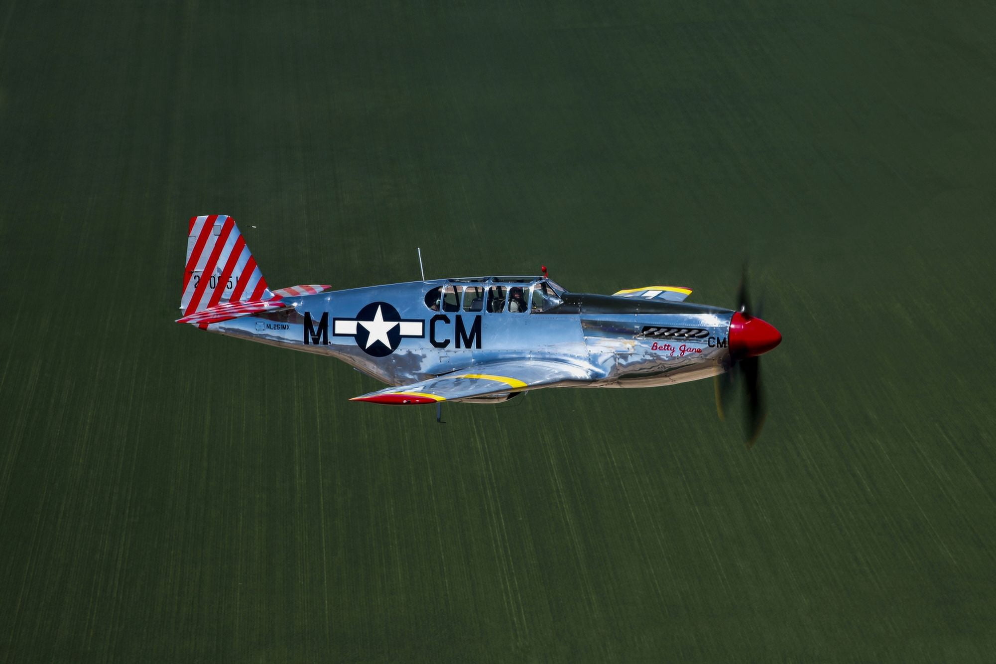 TP-51C Mustang in flight over Arizona Canvas Art - Scott GermainStocktrek Images (18 x 12)