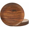 thumbnail image 1 of TP 8.5" Melamine Dinner Plates, 6-Piece Plate Set Unbreakable Serving Dishes, Dishwasher Safe, Rosewood Grain, 1 of 7