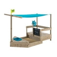 thumbnail image 1 of TP Toys Ahoy Ship Wooden Sandbox Cover Play Boat with Sunshade Sail, Hidden Sandpit, Splash Bowl, Storage Compartment & Pirate Play Features for Kids Ages 2+, 1 of 8