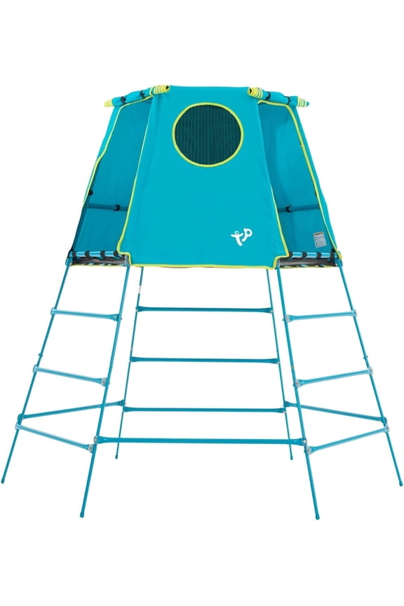 Explorer 2 Jungle Gym Climbing Set with Adjustable Steel Frame, Weather-Resistant Canopy & Platform, Outdoor Playset and Playground Equipment for Kids Ages 3-12, 220 lbs
