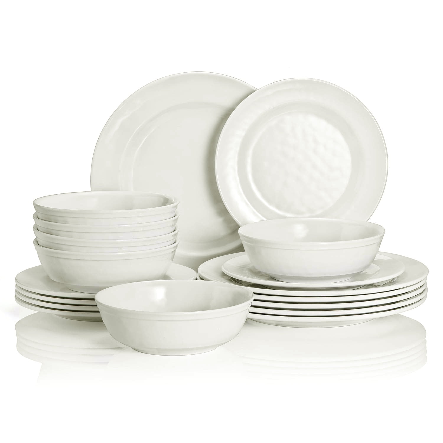 TP Dinnerware Sets, Melamine Dinner Service for 6, 18Piece Plates and