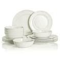 thumbnail image 1 of TP Dinnerware Sets, Melamine Dinner Service for 6, 18-Piece Plates and Bowls Set, Dishwasher Safe, Beige, 1 of 9
