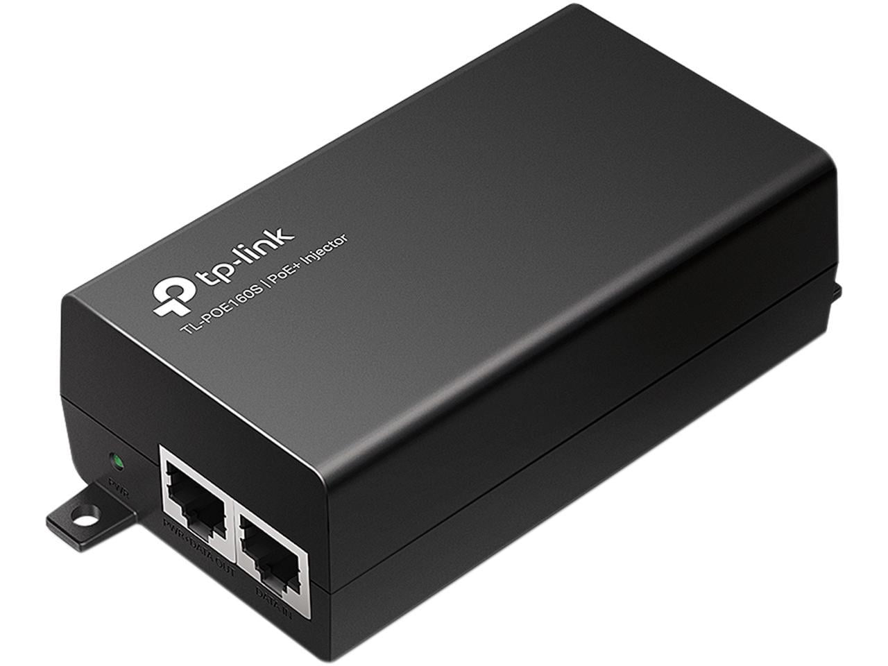 TP-LINK TL-PoE160S | 802.3at/af Gigabit PoE Injector | Non-PoE to PoE Adapter | Supplies PoE (15.4W) or PoE+ (30W) | Plug \u0026 Play | Desktop/Wall-Mount | Distance Up to 328 ft. | UL Certified, Black
