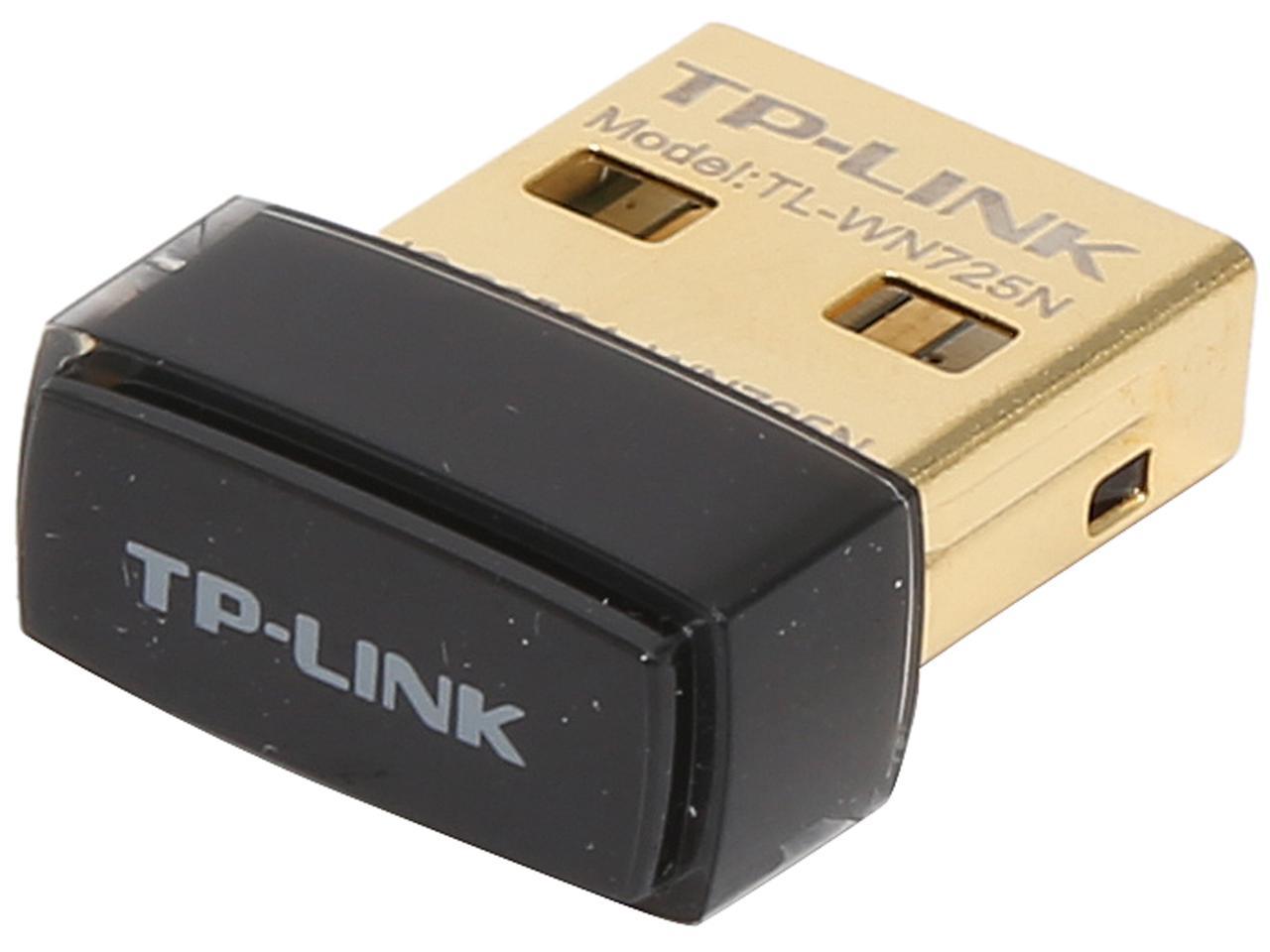 TP-LINK TL-WN725N Nano Wireless N150 Adapter, 150Mbps, IEEE 802.11b/g/n, WEP, WPA / WPA2, Plug & Play in Windows 10 (32 bit & 64 bit) - image 1 of 5