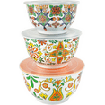 thumbnail image 1 of TP Large Mixing Bowl Set with Lids, Melamine Nesting Bowls Set for Pasta Baking Salad Mixing, Set of 3, Aztec Bloom, 1 of 1