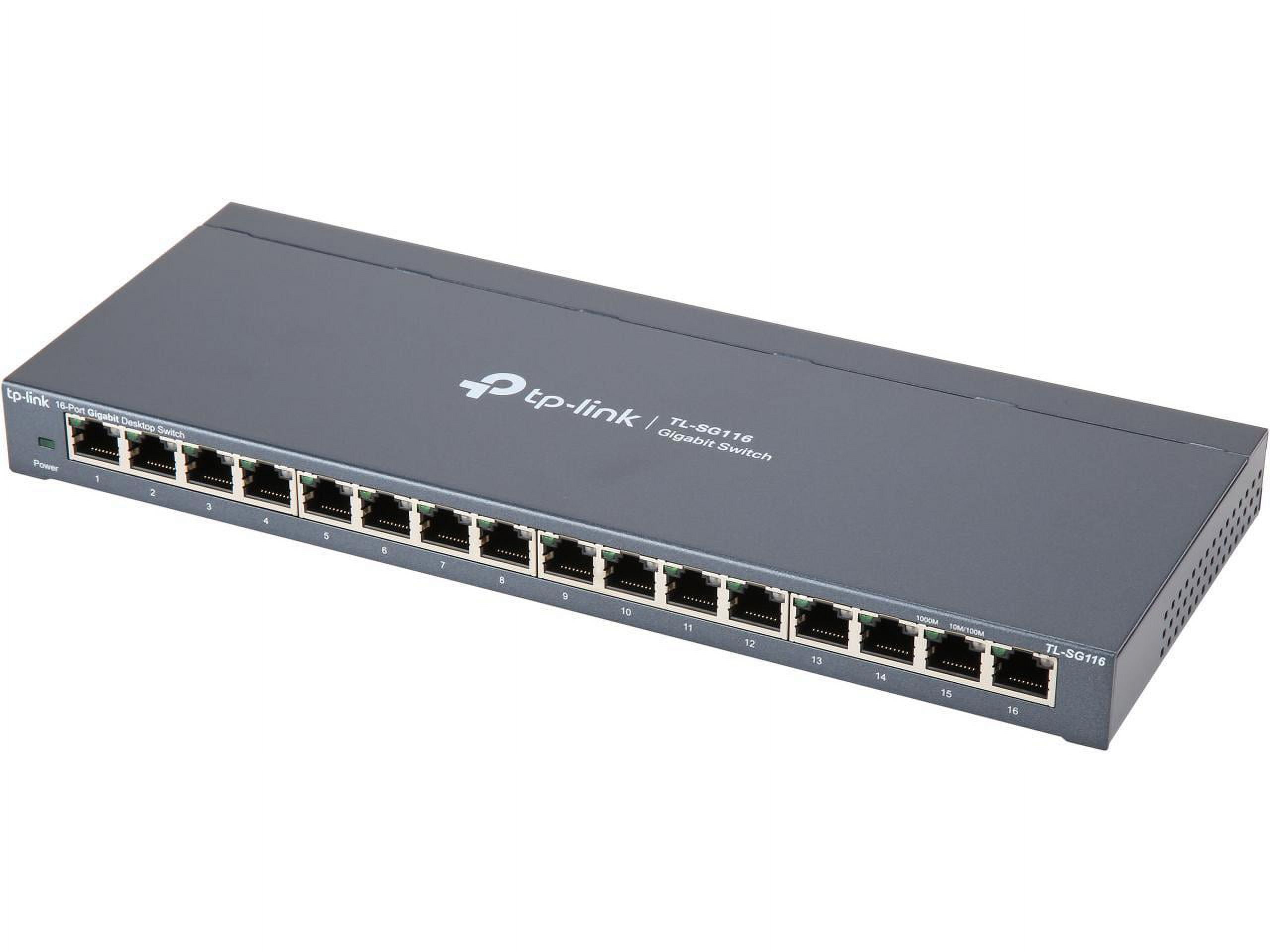 TP-Link 8 Port Gigabit Ethernet Network Switch Ethernet Splitter Sturdy  Metal w/ Shielded Ports Plug-and-Play (TL-SG108) Manufacturer Refurbished