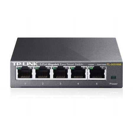TP-Link - 5-Port 10/100/1000 Mbps Gigabit Smart Ethernet Metal Switch - Gray