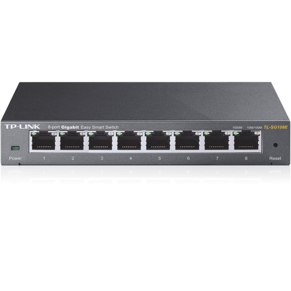 TP-Link 8-Port Gigabit Ethernet Web Managed Easy Smart Switch | Limited Lifetime Warranty (TL-SG108E)