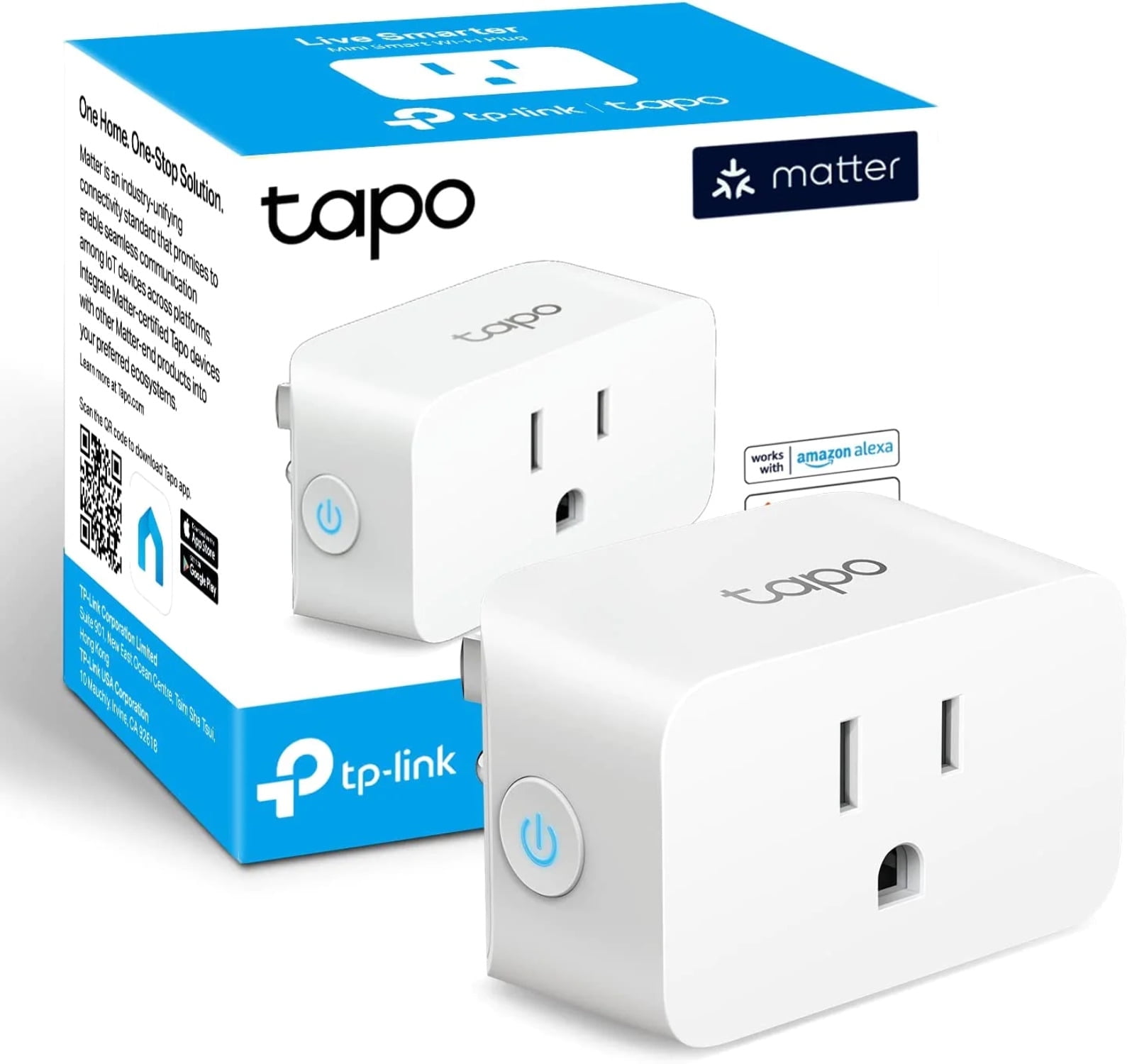 White Compact Smart Wi-Fi Plug with Voice Control