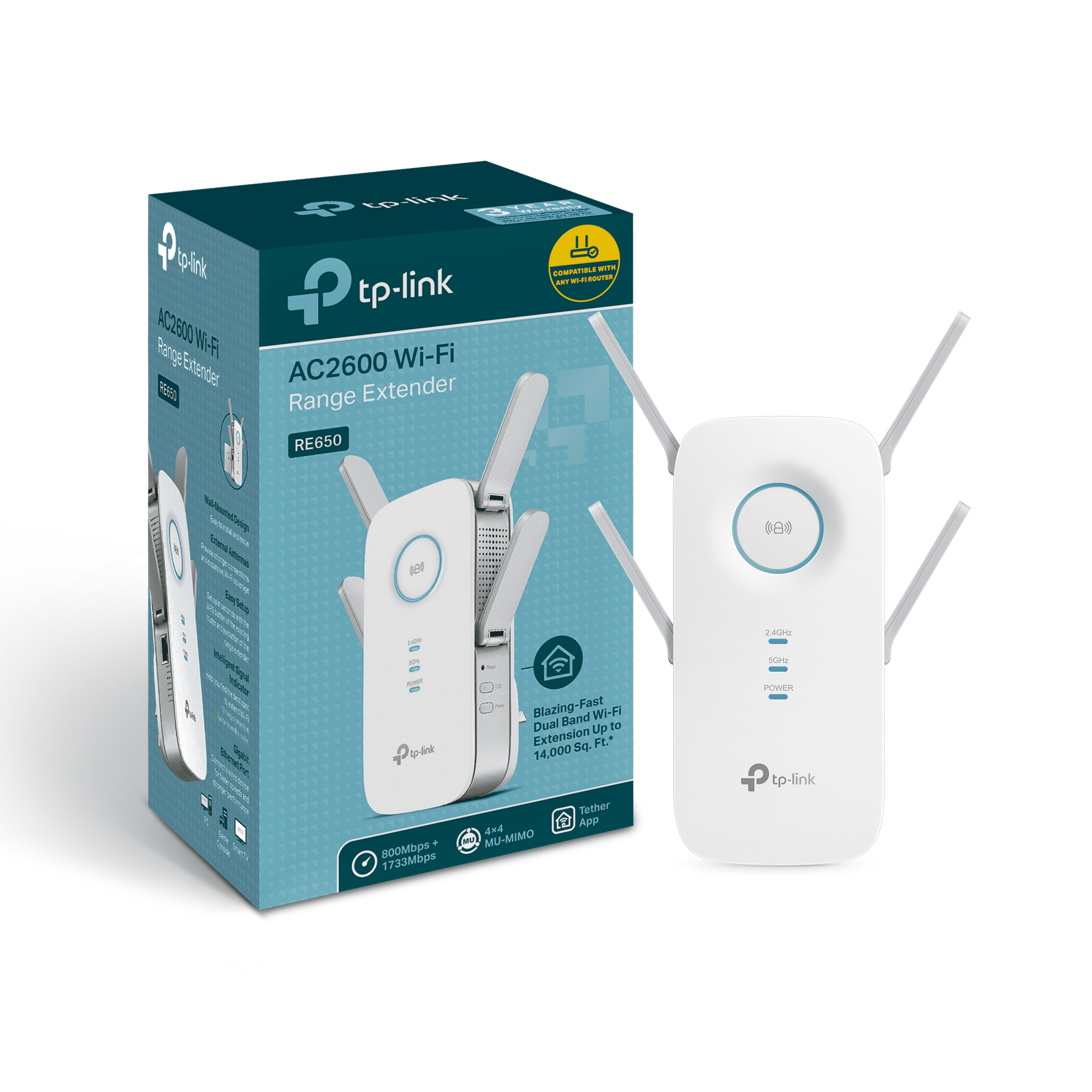 TP-Link AC2600 Dual Band Wi-Fi Range Extender w/ Gigabit Ethernet