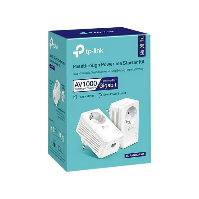 TPLink AV1000 Powerline Adapter (TLPA7017P KIT) Gigabit