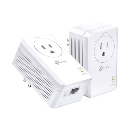 TP-Link TL-PA7017P KIT - AV1000 Gigabit Passthrough Powerline Starter Kit - Ethernet Adapter - Gigabit Port - Plug and Play - Extra Power Socket for Additional Devices - Ideal for Smart TV