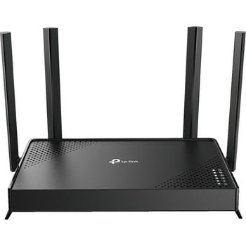 TP-Link Dual-band BE3200 Wi-Fi 7 Router with dual Gigabit Ports, 4x External Antennas, Parental Controls, and Homeshield.