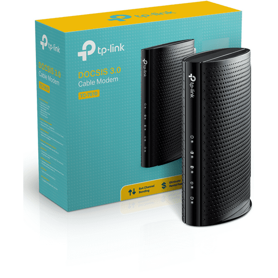 TP-Link DOCSIS 3.0 (8x4) High Speed Cable Modem Max Download Speeds Up to 343Mbps Certified for Xfinity, Spectrum, Cox, and more (TC-7610W)