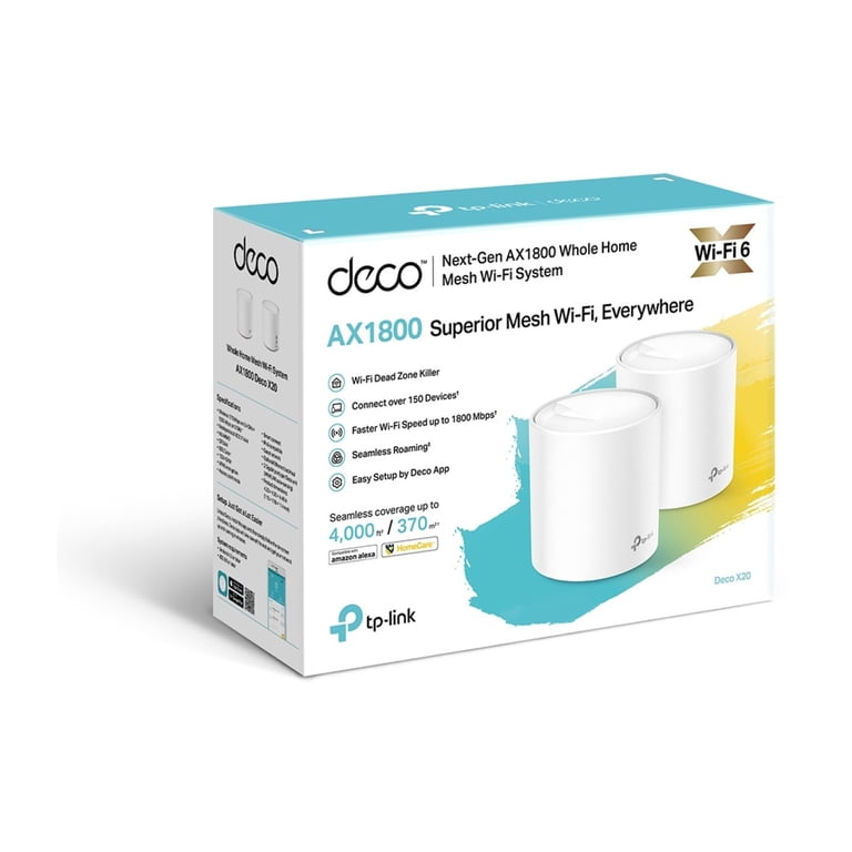 TP-Link Deco X20 WiFi 6 Mesh System AX1800 - Covers 4000 Sq.Ft 