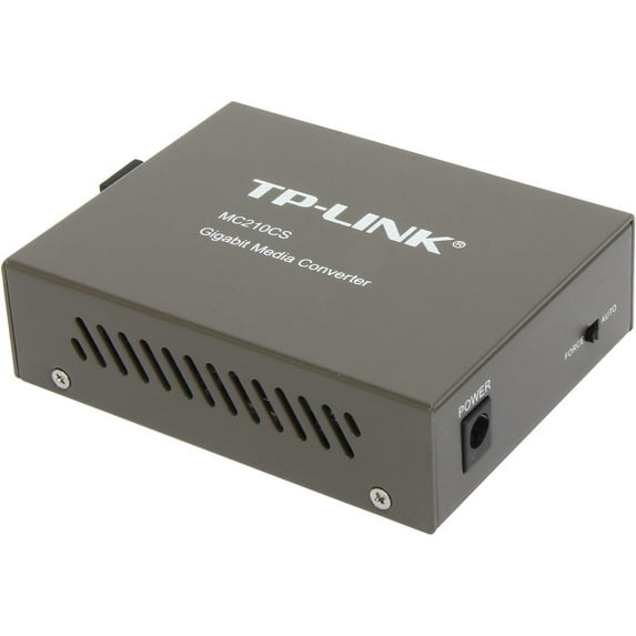 TP-Link Gigabit SFP to RJ45 Fiber Media Converter | Fiber to Ethernet Converter | 10/100/1000Mbps RJ45 Port to 1000Base-LX Single-Mode Fiber (MC210CS) Grey