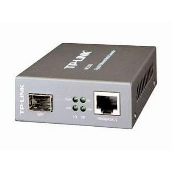 TP-Link MC220L - Fiber media converter - 1GbE - 1000Base-LX, 1000Base-SX, 1000Base-LH - RJ-45 / SFP (mini-GBIC) - up to 6.2 miles - 850 nm / 1310 nm - for P/N: TL-MC1400